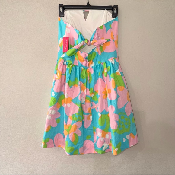 NWT - Lilly Pulitzer Shorely Blue Strapless Floral Dress - Size 4 - Picture 5 of 13